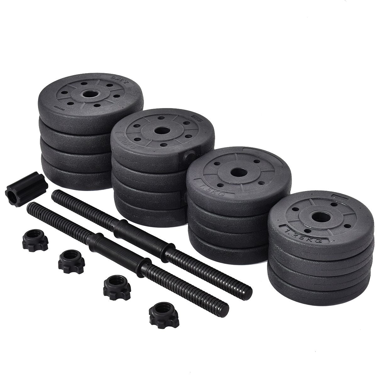 Haltères Pour Musculation 2 En 1 Disques Poids Ajustable 30KG Poignée Confortable, Pour Fitness Musculation Entraînement